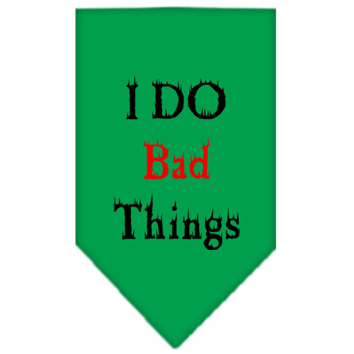 I Do Bad Things Screen Print Bandana Emerald Green Large